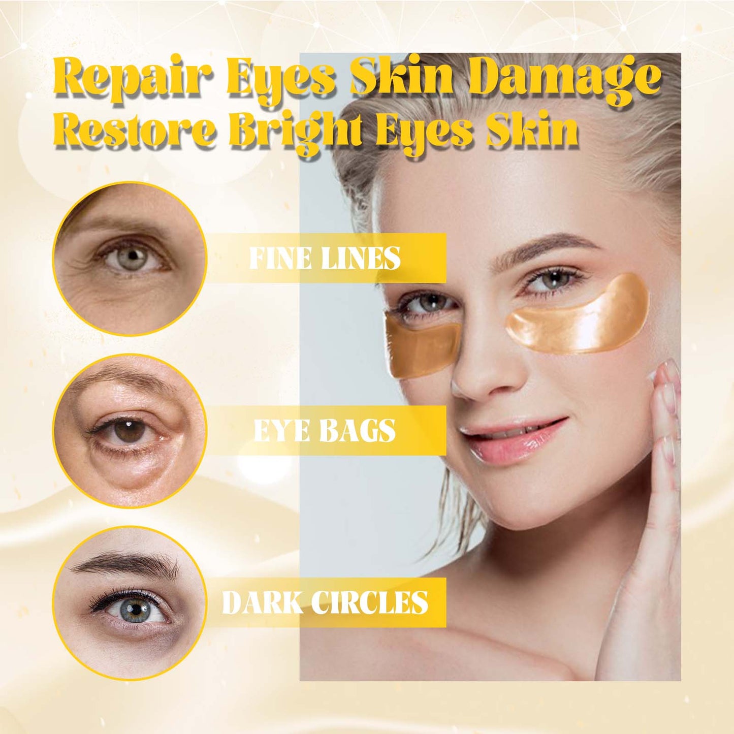 Hoygi Retinol Eye Mask, Collagen Moisturizing Repair Aloe Vera Moisturizing And Firming Eye Mask