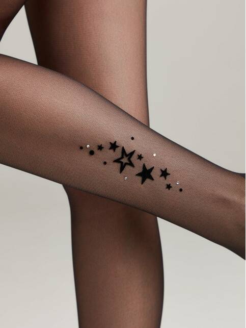 Conte Stars 20 Den - Thin Fantasy Women's Tights - stars with rhinestones (16С-42СП)