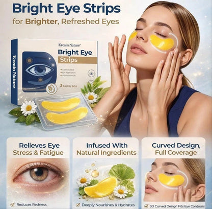 Kreain Nature Brightening Vegan Eye Strips With Lutein - 3 Pairs, Moisturizing For Tired, Puffy, Dry Eyes & Dark Circles, TikTok-Loved, Gift-Worthy Special Deal Summervibes