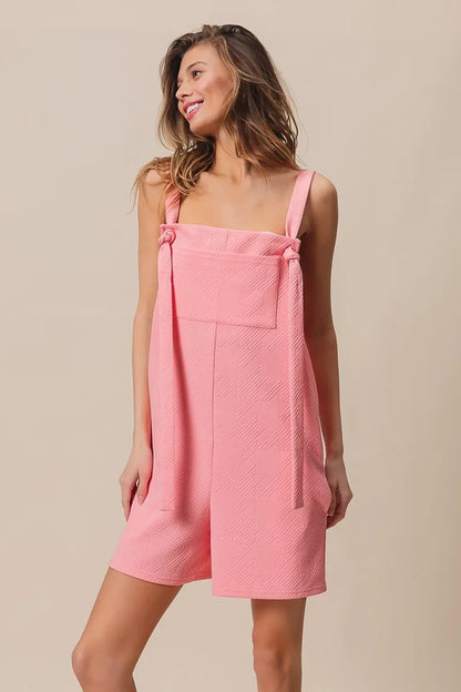 BiBi Texured Jacquard Romper with Side Pockets