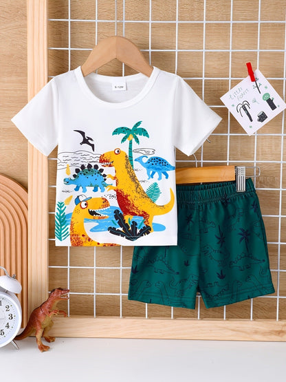 Children's Dinosaur Short Sleeve Tee and Shorts Set
