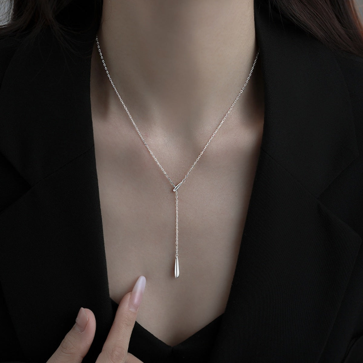 925 Sterling Silver Y-Shaped Pendant Necklace