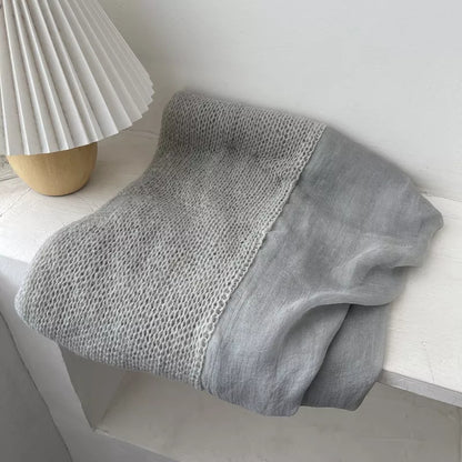 Lightweight Knitted Scarf with Dyed Edges