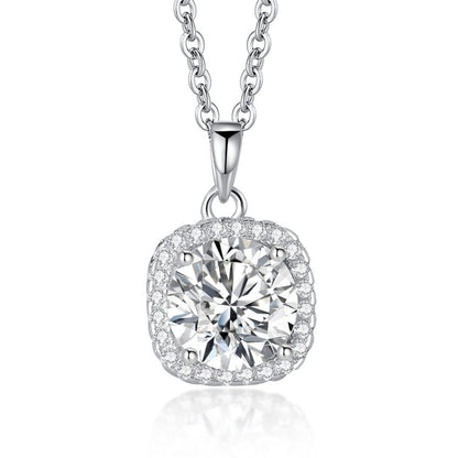 Moissanite 925 Sterling Silver Pendant Necklace