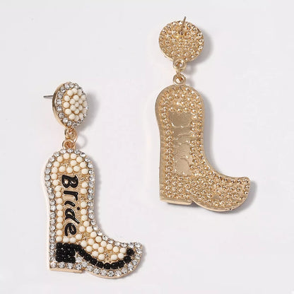 Bride Boot Dangle Earrings