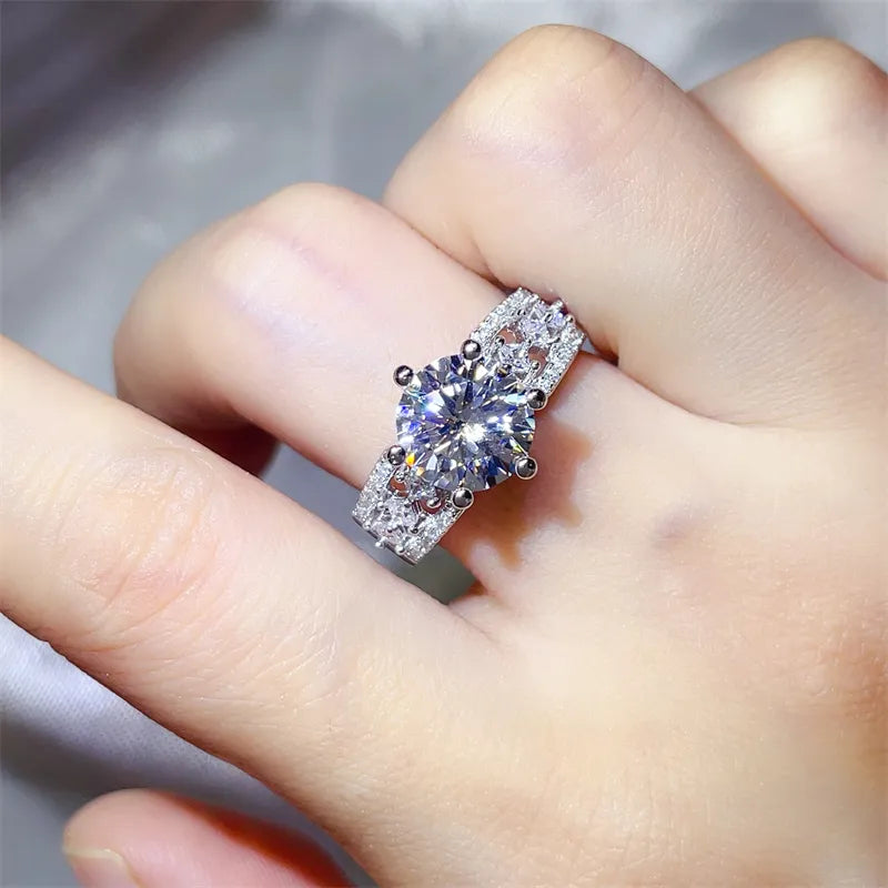 3 Carat 925 Sterling Silver Moissanite Ring