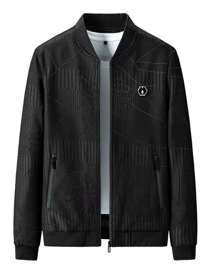 Men's Plus Size Zip Up Textured Jacket