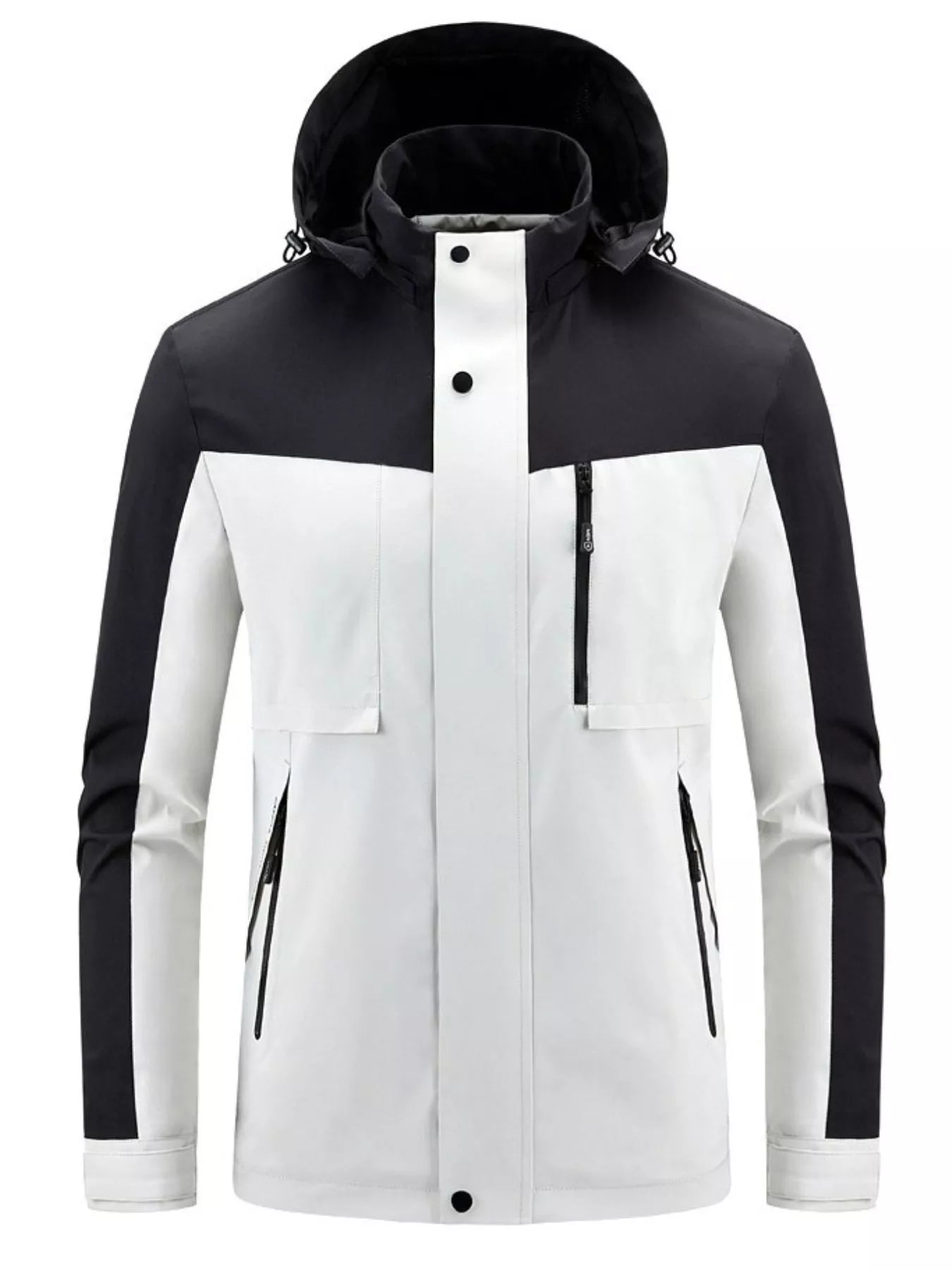 Men's Plus Size Two-Tone Hooded Outdoor Jacket