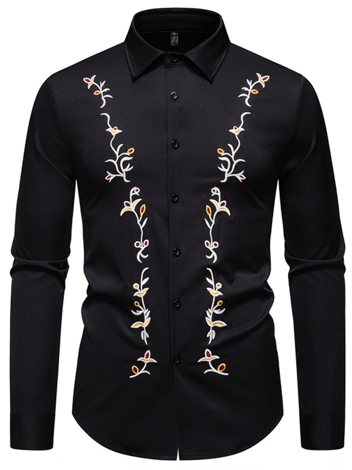 Men's Embroidered Long Sleeve Shirt