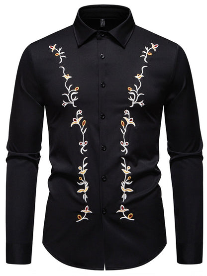 Men's Embroidered Long Sleeve Shirt
