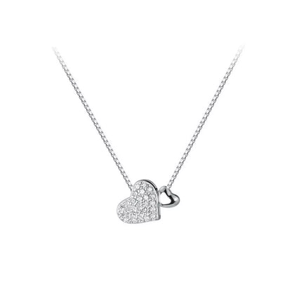 925 Sterling Silver Zircon Heart Necklace