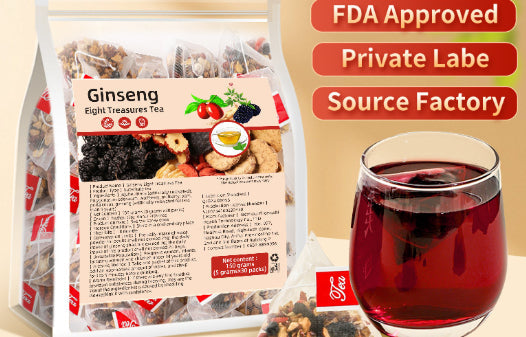Ginseng Five Treasure Tea English Label Combination Health Tea Triangle Bag