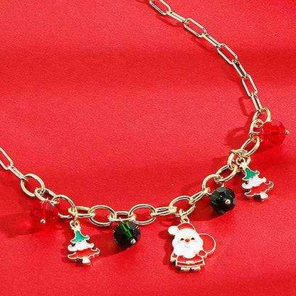 18K Gold-Plated Alloy Christmas Necklace