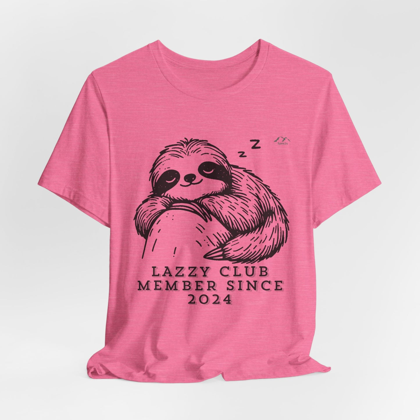 TS-093ML-24 Unisex Cute Lazy club Sloth T Shirt Slow And Steady Art