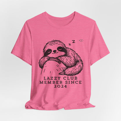 TS-093ML-24 Unisex Cute Lazy club Sloth T Shirt Slow And Steady Art