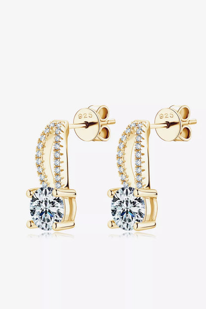 1 Carat Moissanite 925 Sterling Silver Earrings