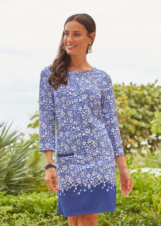 Seaside Floral Cabana Shift Dress