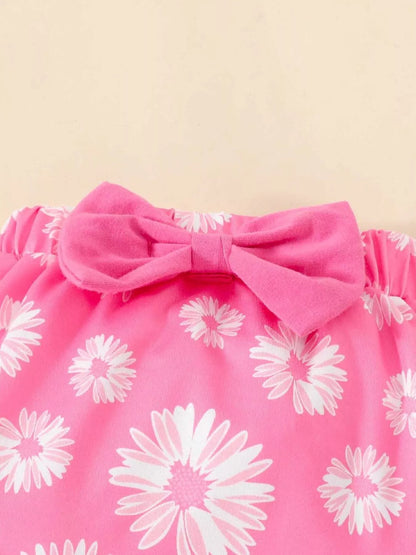 Children's Daisy Bodysuit and Shorts Set with Headband