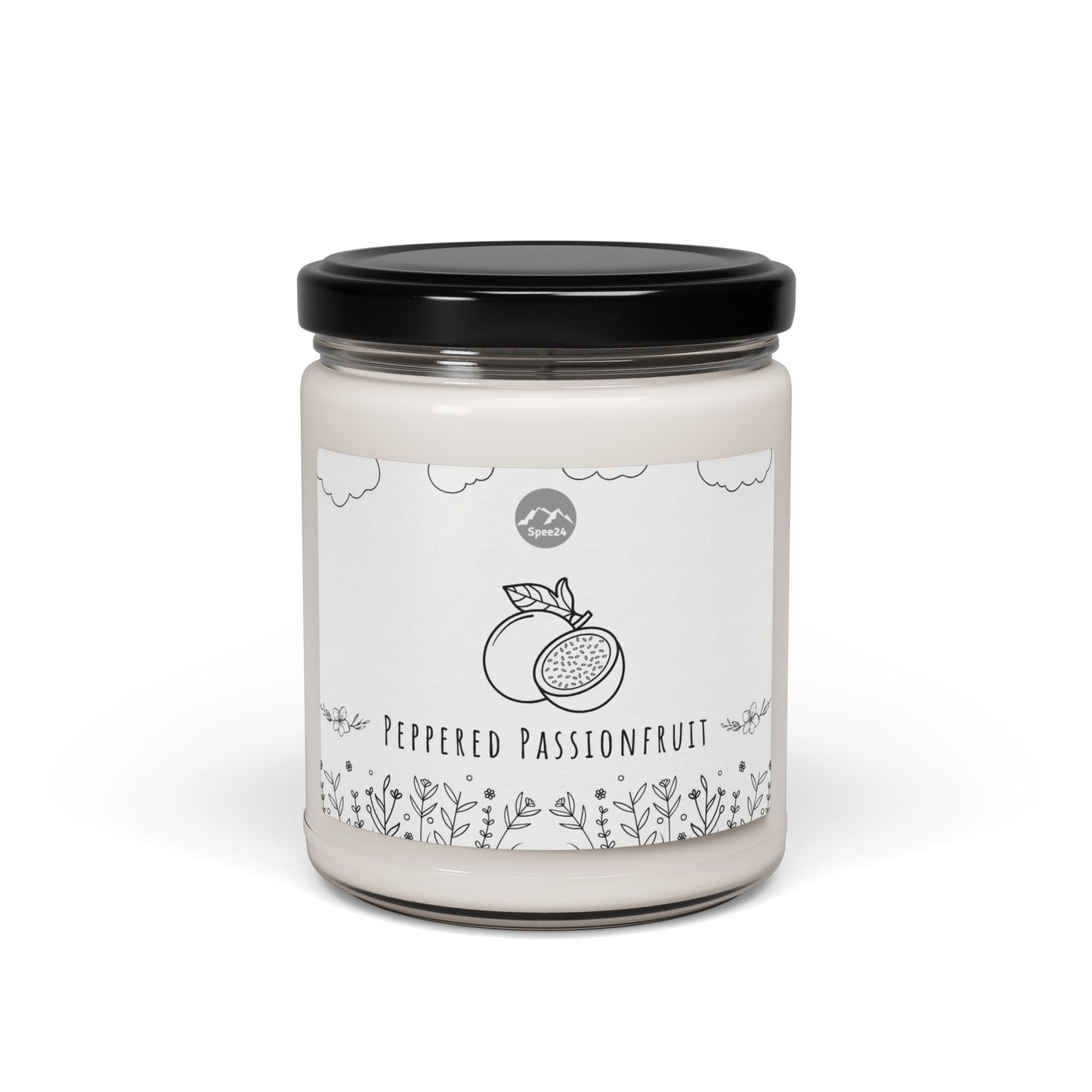 Peppered Passionfruit Scented Soy Candle, Cozy Home Décor, Gift for Birthdays, Relaxation, Aromatherapy, Hand-poured 9oz Candle