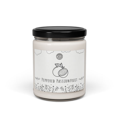 Peppered Passionfruit Scented Soy Candle, Cozy Home Décor, Gift for Birthdays, Relaxation, Aromatherapy, Hand-poured 9oz Candle