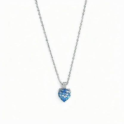 925 Sterling Silver Zircon Heart Necklace