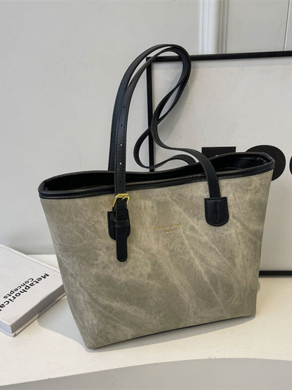 Contrast Strap Tote Bag