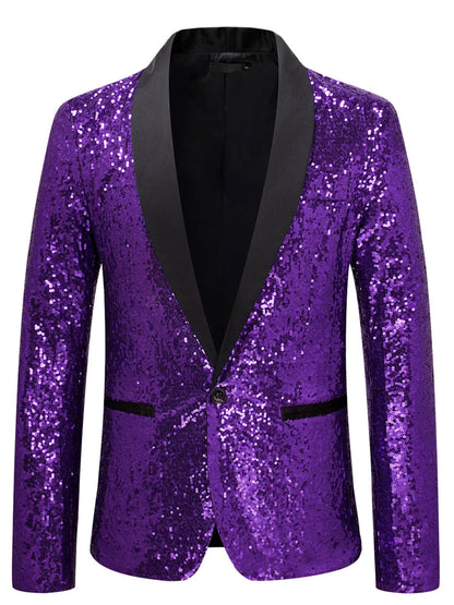 Men's Sequin Long Sleeve Blazer