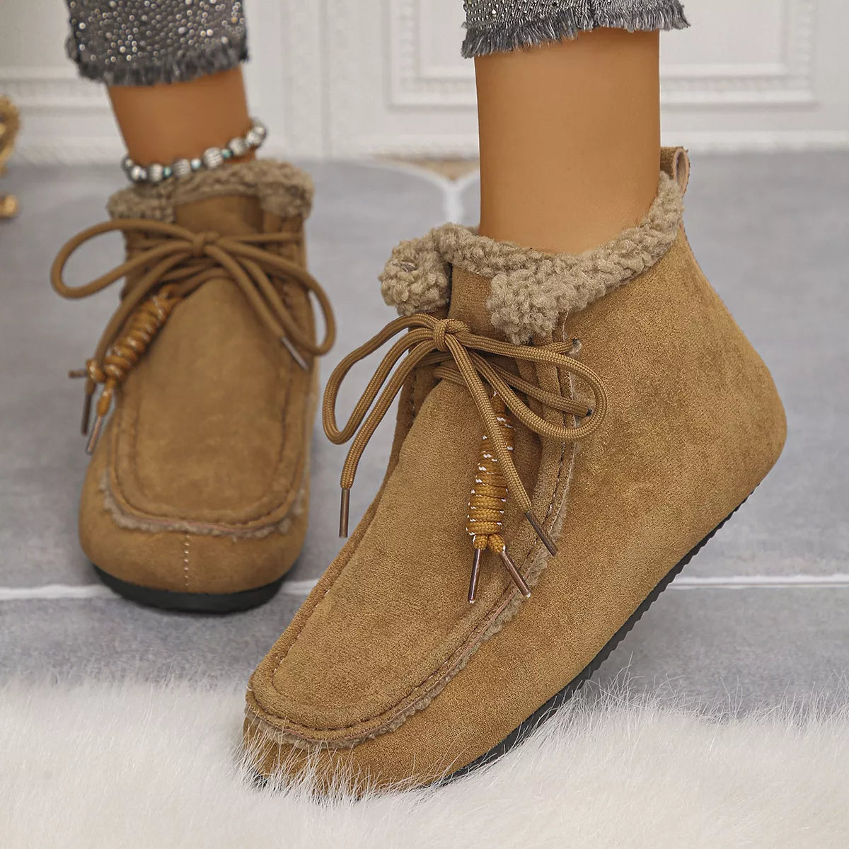Plush Lined Ankle Boots