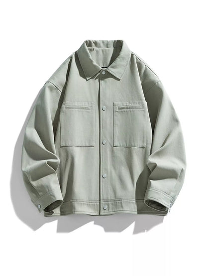 Men's Plus Size Casual Snap-Down Jacket