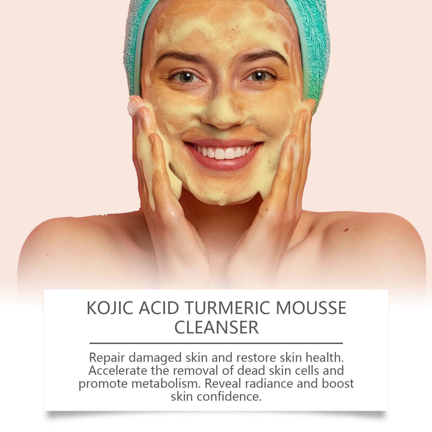 OUHOE Kojic Acid Turmeric Mousse Cleanser Moisturizes And Locks Water Temperature And Cleanses Clear And Clear Skin Foam Cleanser
