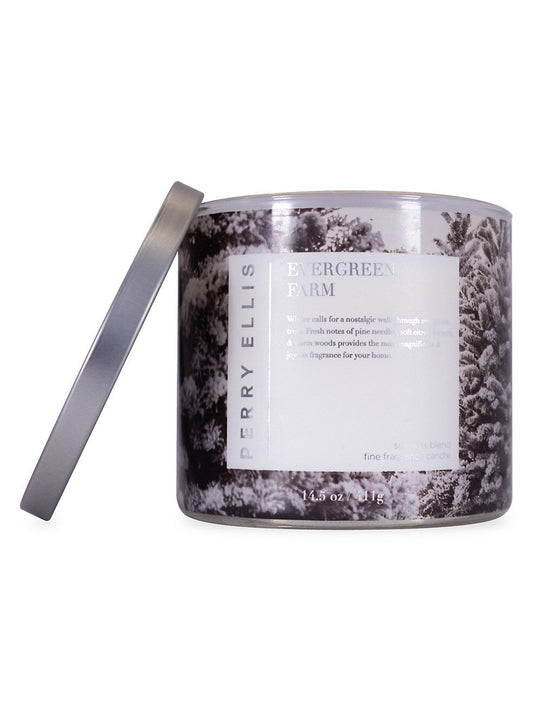 Evergreen Farm 3 Wick Candle by Perry Ellis