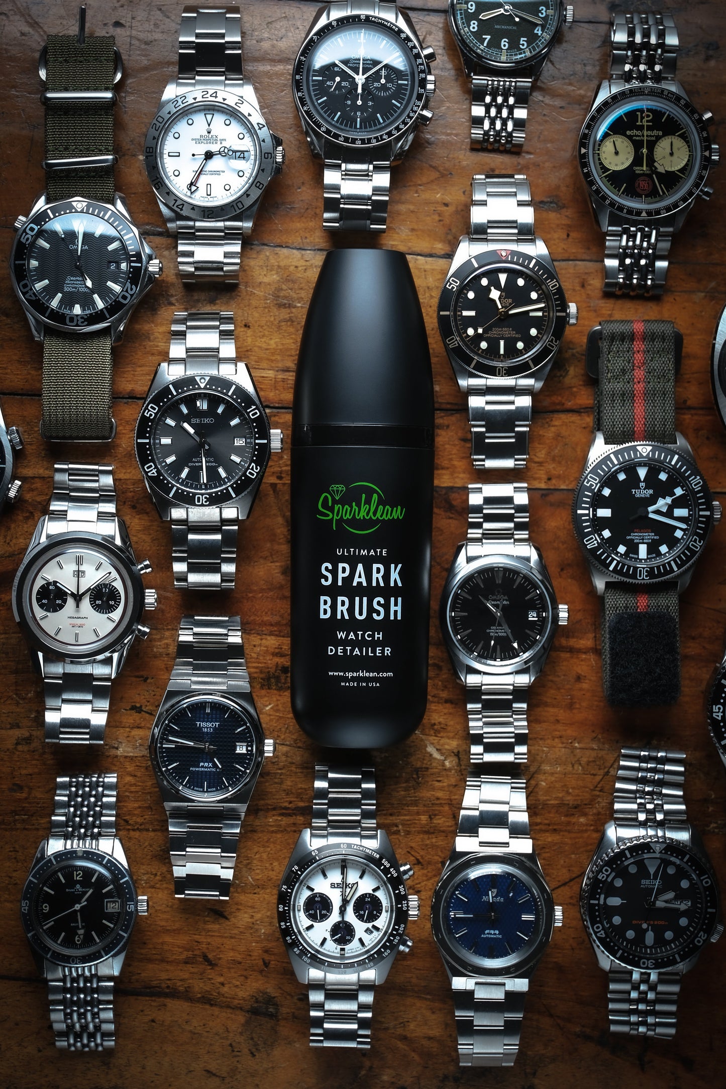SparkBrush™ by Sparklean® — Soft-Bristle Watch & Jewelry Cleaner + Microfiber Cloth