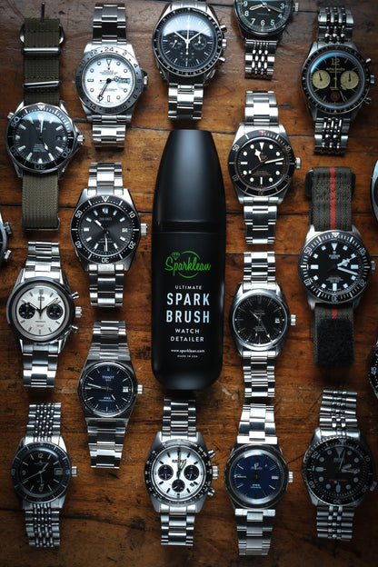 SparkBrush™ by Sparklean® — Soft-Bristle Watch & Jewelry Cleaner + Microfiber Cloth
