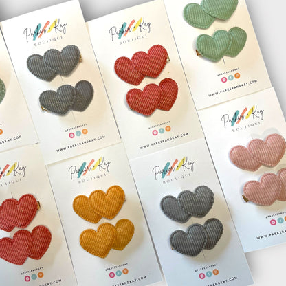 Boho Hearts Hair Clips