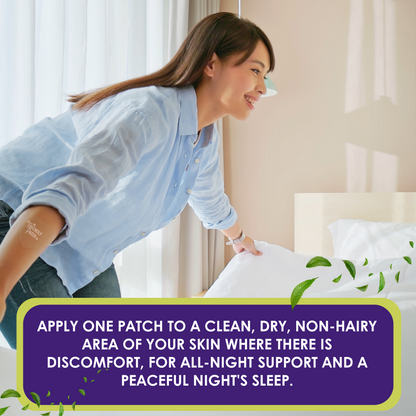 Relief Night Pain Patches: Arnica & Melatonin for Soreness & Sleep - 8 Pack