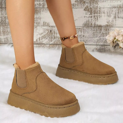 Round Toe Platform Ankle Boots