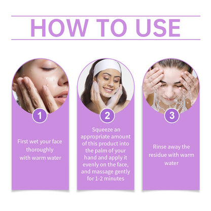 Hoygi Blueberry Flavorful Ceramide Cleansing Gel, Facial Skin Cleansing Moisturizing Hydrating Cleanser
