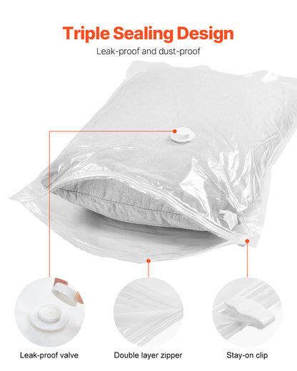 15 Pack Vacuum Storage Bags With Electric Pump, Space Saver Bags Compression For Comforters And Blankets, Sealer Clothes Storage Travel Essentials