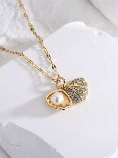 18K Gold-Plated Pearl Shell Necklace