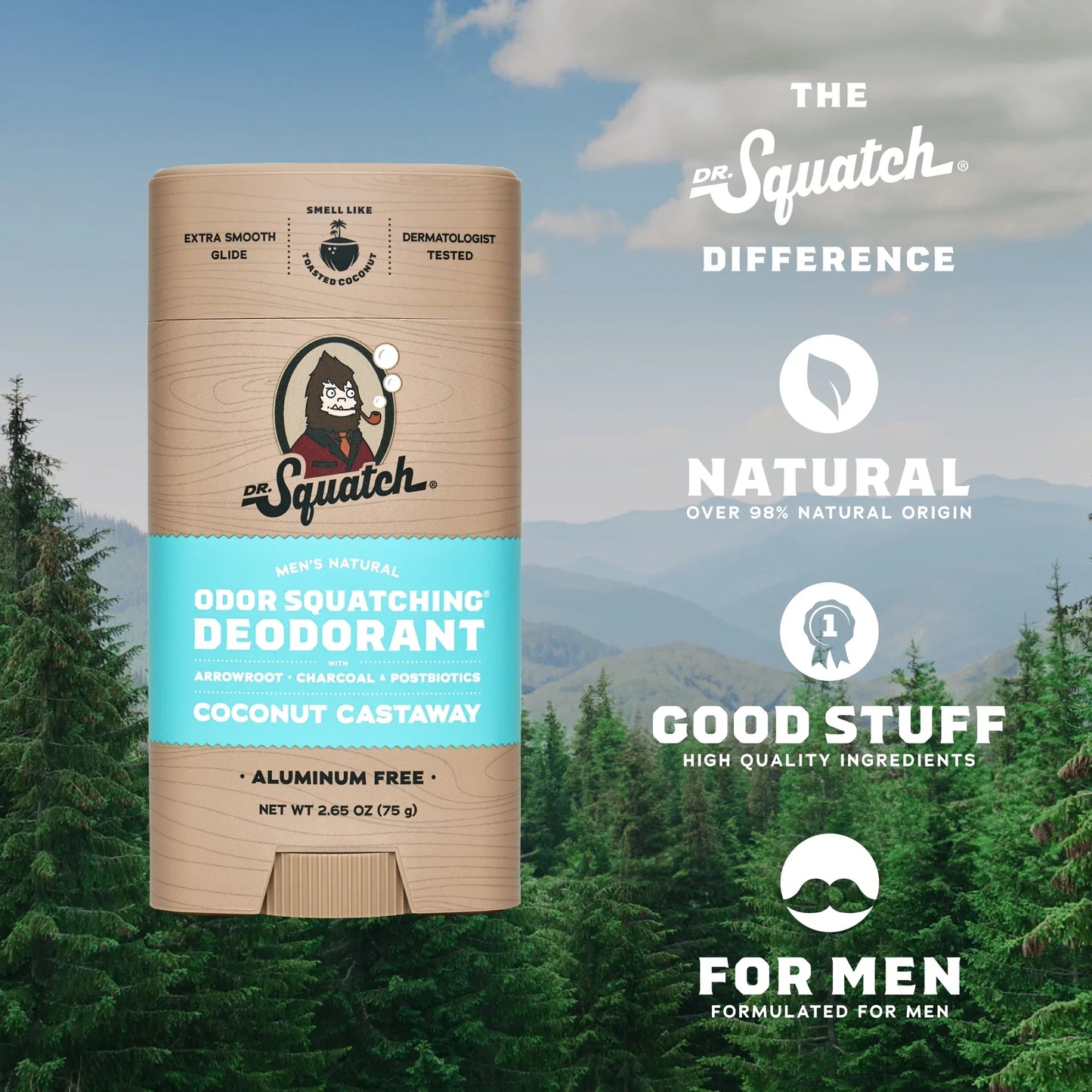 DR. SQUATCH Coconut Castaway Natural Deodorant