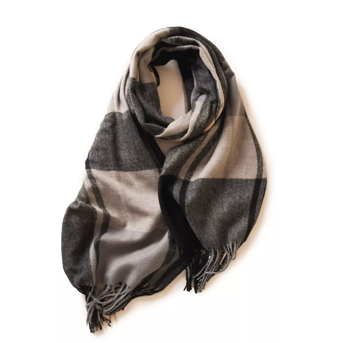 Plaid Fringe Scarf