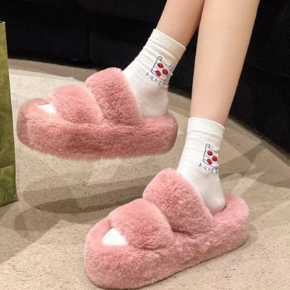 Fuzzy Open Toe Slippers