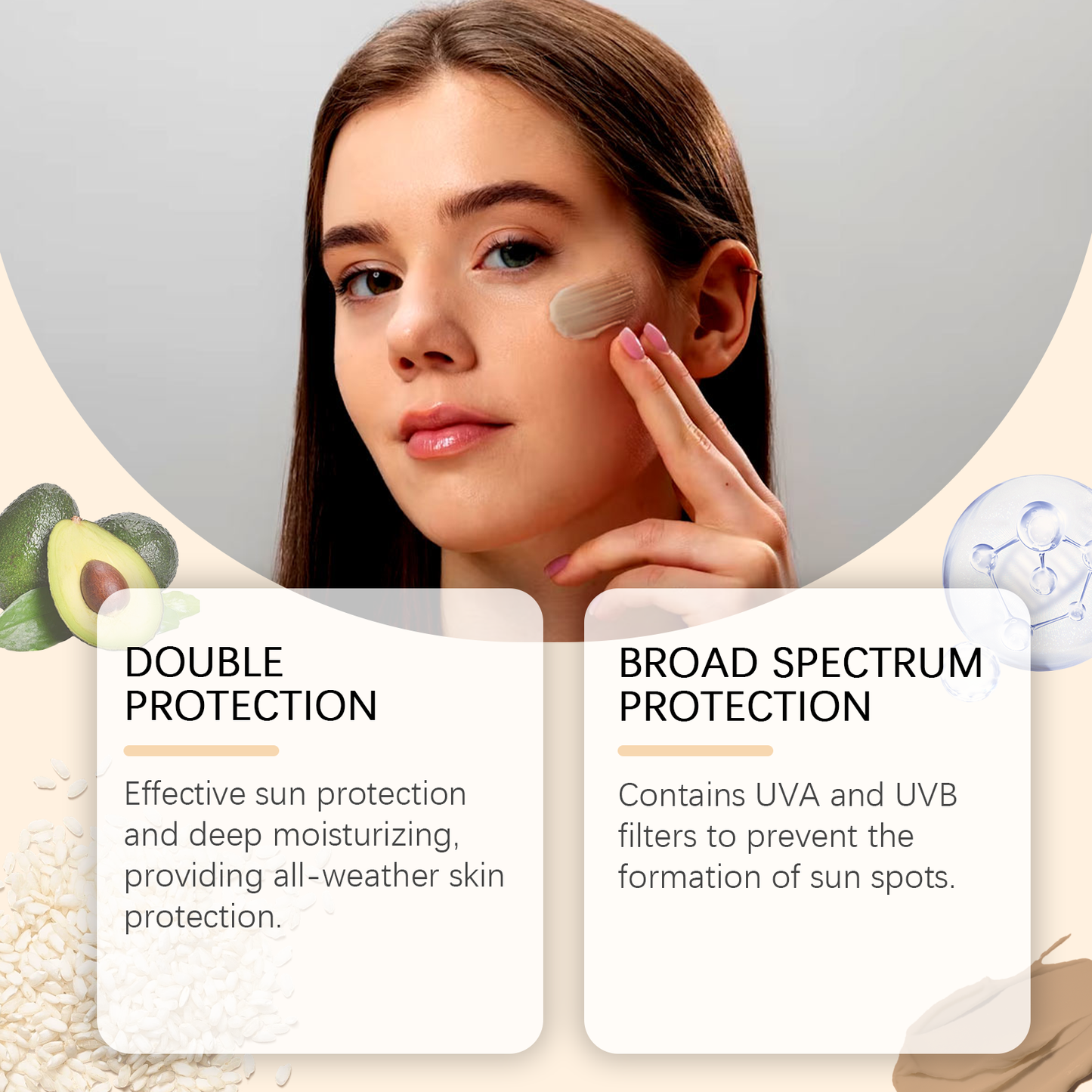 Hoygi Gentle Protective Cream Facial Moisturizing And Brightening Skin Isolation Care Light Refreshing Non-Sticky Protective Cream