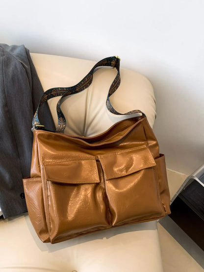 Adjustable Strap Multi Pocket Handbag