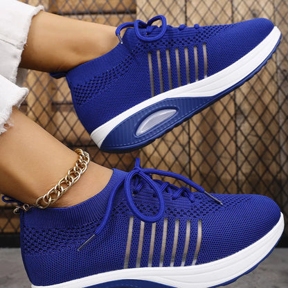 Breathable Mesh Lace Up Sneakers