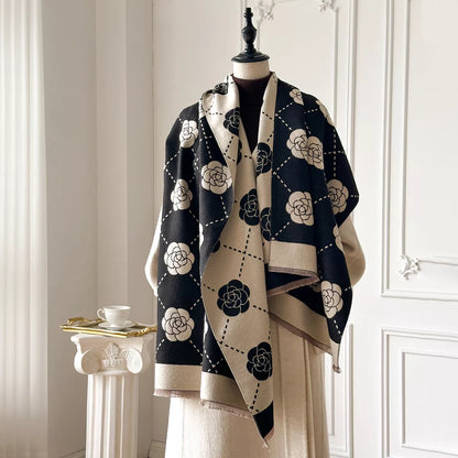 Floral Raw Hem Scaarf