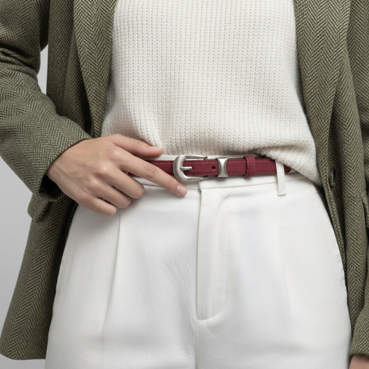 Skinny Belt with Silver Buckle