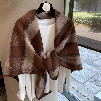 Plaid Winter Scarf Shawl