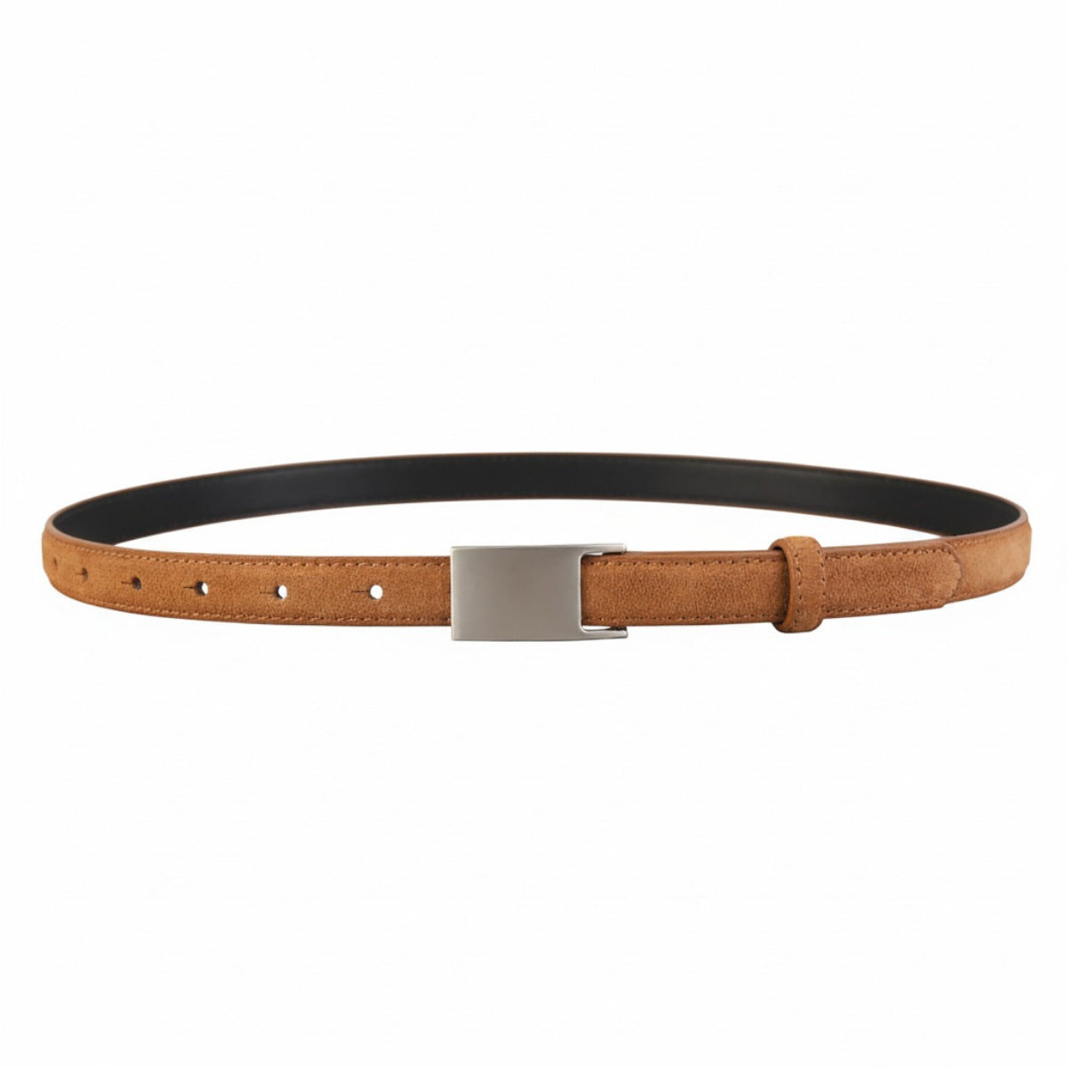 Silver Buckle Skinny Belt