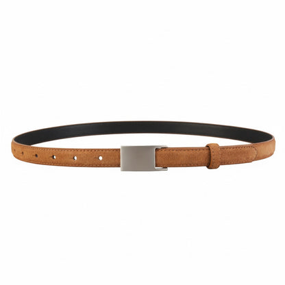 Silver Buckle Skinny Belt